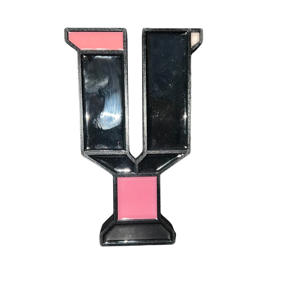 Michaels Pink and Black Letter Decor with Colorful Y Mug